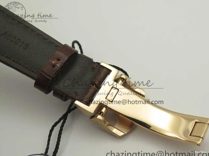 MIROTIME 0211 Portuguese Tourbillon IW504602 RG ZF Best Edition White Dial on Brown Leather Strap Stretchable 7178